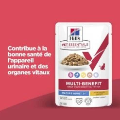 Vet Essentials Chat Multi-Benefit Mature Adulte 7+ Poulet Sachet Repas -Animaux Compagnie Fournitures Magasin vet essentials chat multi benefit matur adulte 7 poulet sachet repas 1